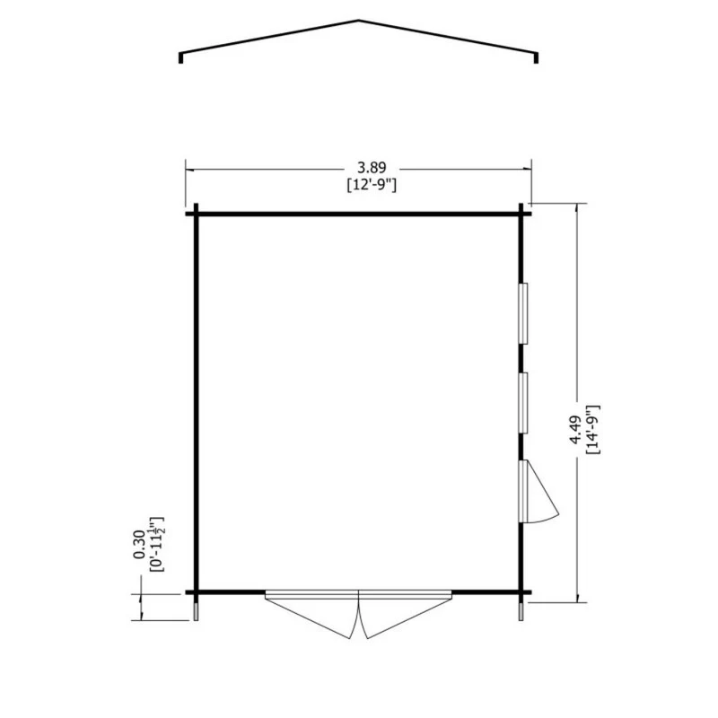 Shire Bradenham 12' 5" x 14' 8" Reverse Apex Garage - Premium 44mm Cladding Tongue & Groove - Image 7