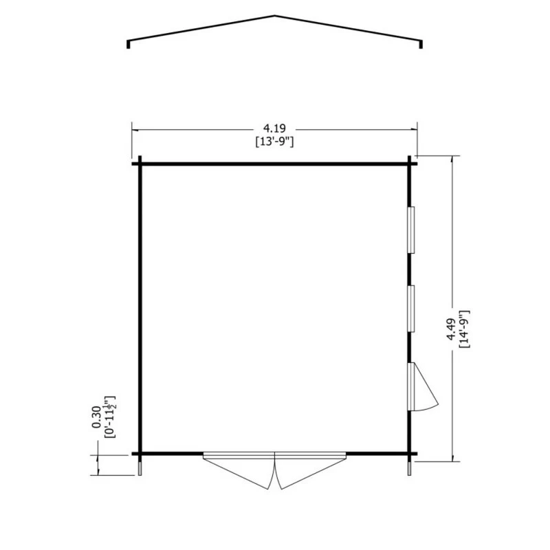 Shire Bradenham 13' 8" x 14' 8" Reverse Apex Garage - Premium 28mm Cladding Tongue & Groove - Image 7