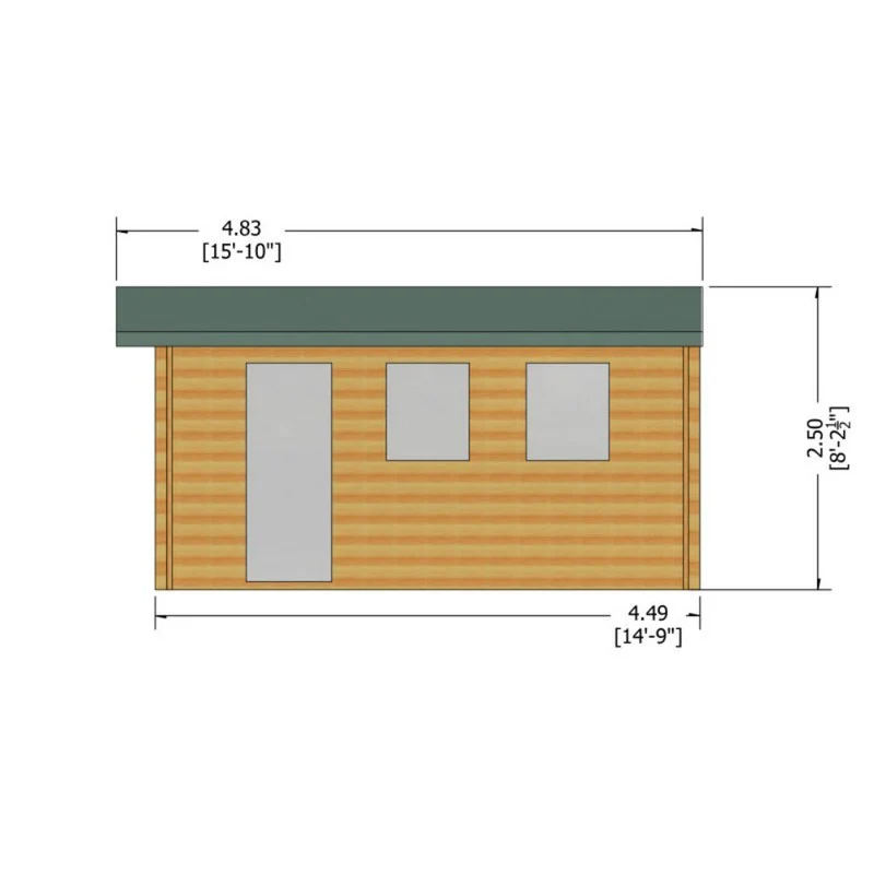 Shire Bradenham 13' 8" x 14' 8" Reverse Apex Garage - Premium 70mm Cladding Tongue & Groove - Image 8