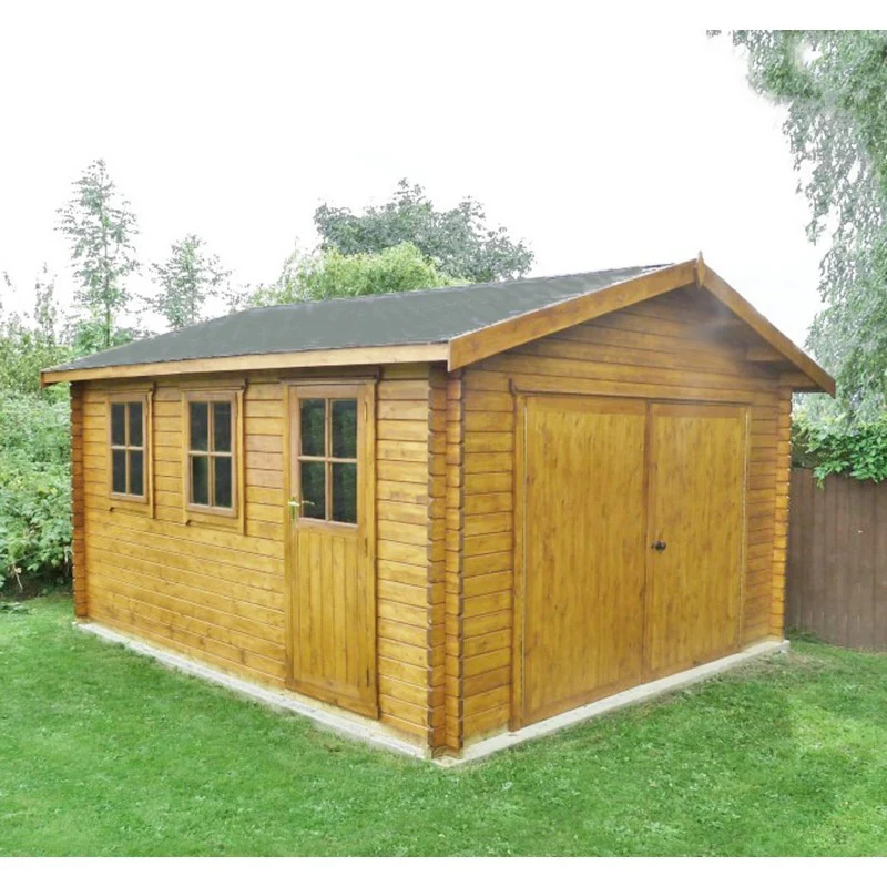 Shire Bradenham 13' 8" x 16' 8" Apex Log Cabin - Premium 44mm Cladding Tongue & Groove - Image 2