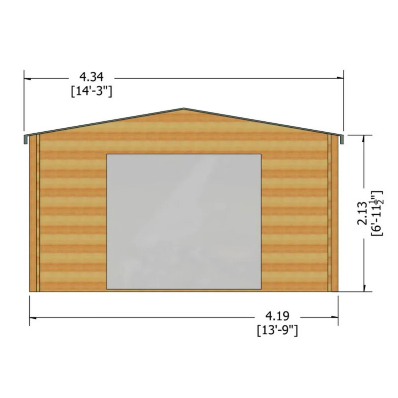 Shire Bradenham 13' 8" x 16' 8" Apex Log Cabin - Premium 44mm Cladding Tongue & Groove - Image 4