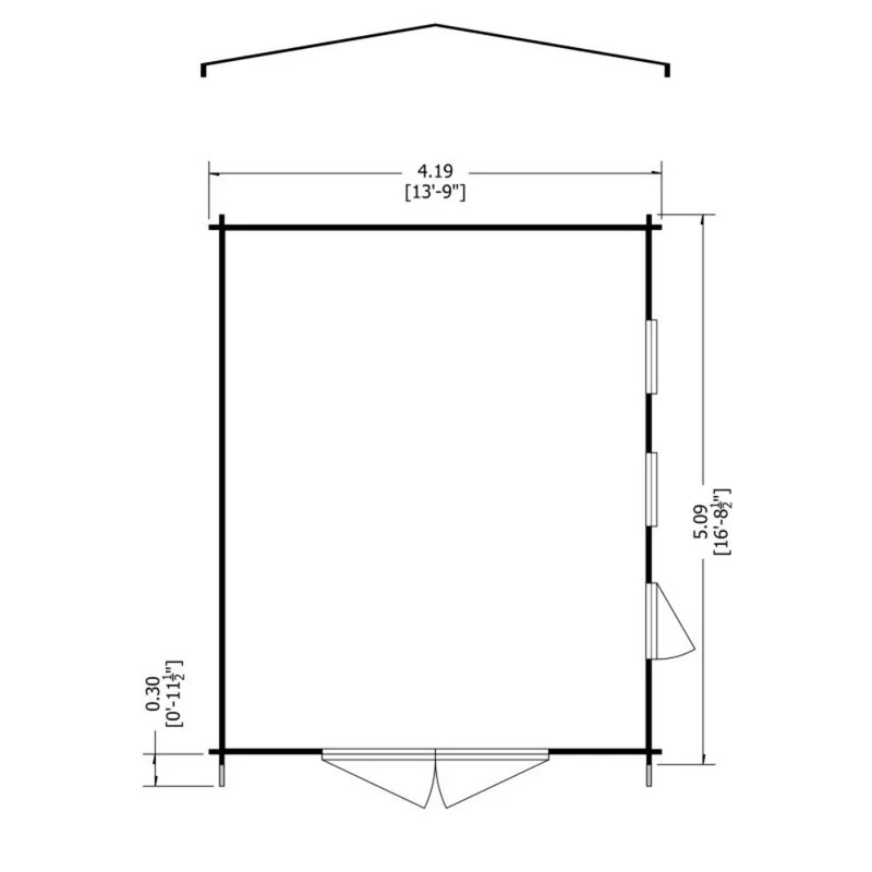 Shire Bradenham 13' 8" x 16' 8" Reverse Apex Garage - Premium 70mm Cladding Tongue & Groove - Image 7