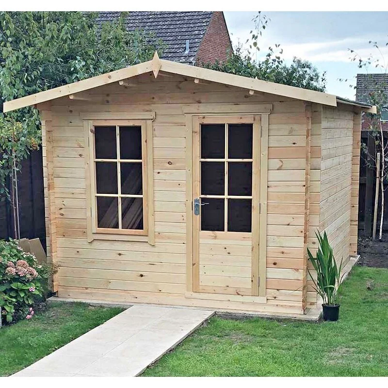 Shire Bucknells 11' 9" x 13' 8" Apex Log Cabin - Premium 34mm Cladding Tongue & Groove - Image 2