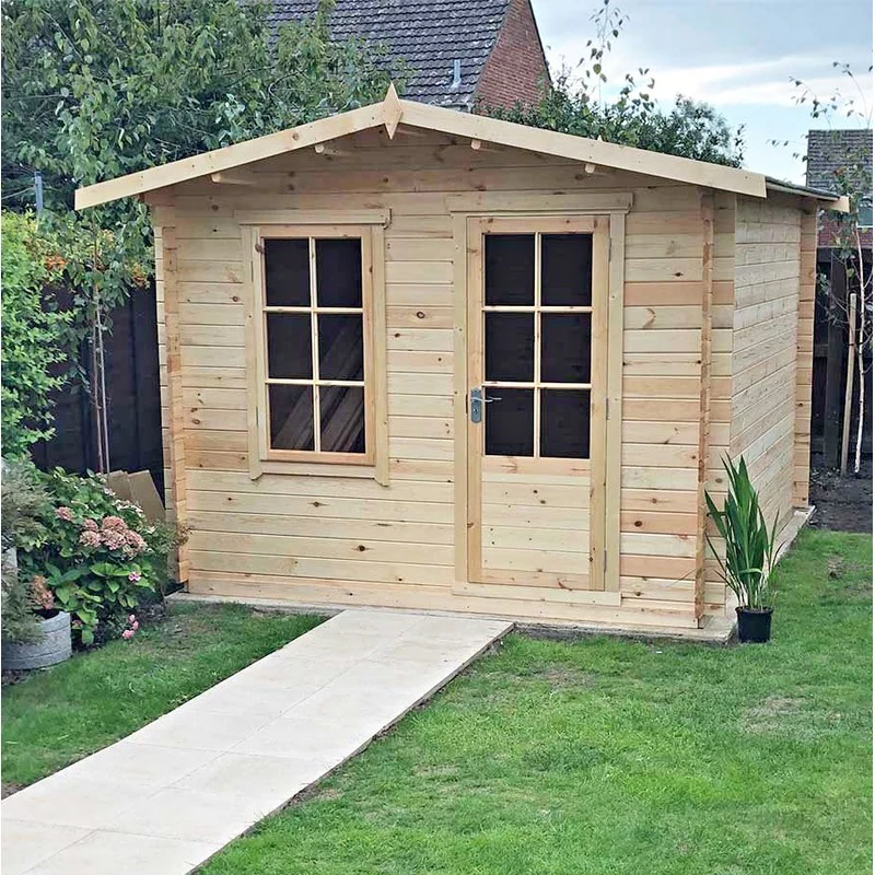 Shire Bucknells 11' 9" x 9' 9" Apex Log Cabin - Premium 34mm Cladding Tongue & Groove - Image 3