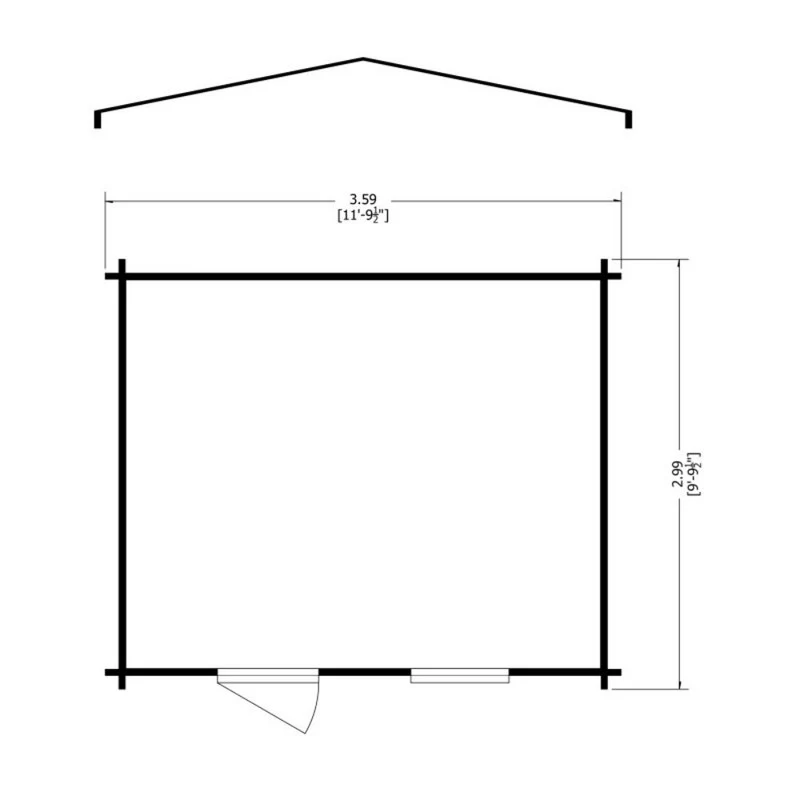Shire Bucknells 11' 9" x 9' 9" Apex Log Cabin - Premium 70mm Cladding Tongue & Groove - Image 8