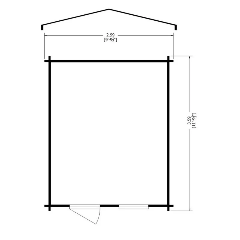 Shire Bucknells 9' 9" x 11' 9" Apex Log Cabin - Premium 70mm Cladding Tongue & Groove - Image 8