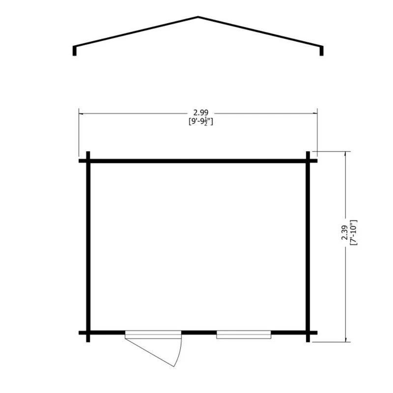 Shire Bucknells 9' 9" x 7' 10" Apex Log Cabin - Premium 44mm Cladding Tongue & Groove - Image 8