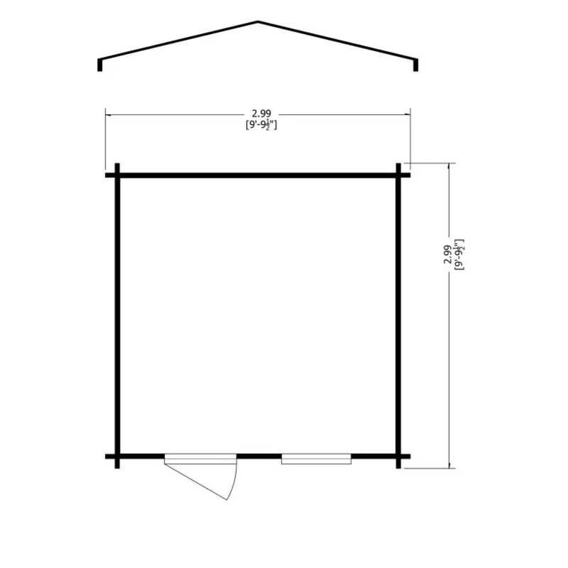 Shire Bucknells 9' 9" x 9' 9" Apex Log Cabin - Premium 44mm Cladding Tongue & Groove - Image 8