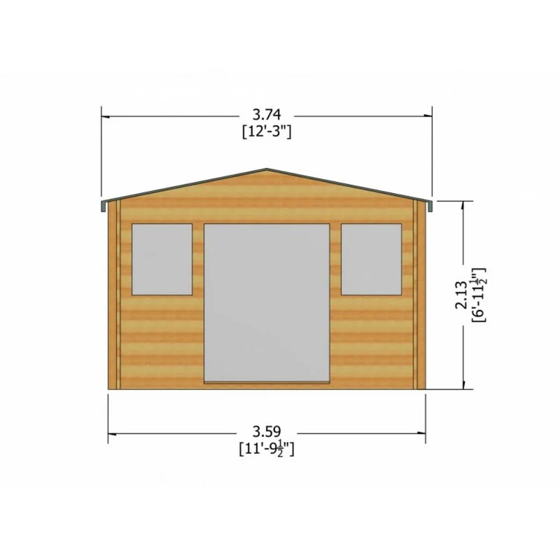 Clipstone 7' x 11' 9" Apex Log Cabin - Premium 28mm Cladding Tongue & Groove - Image 8