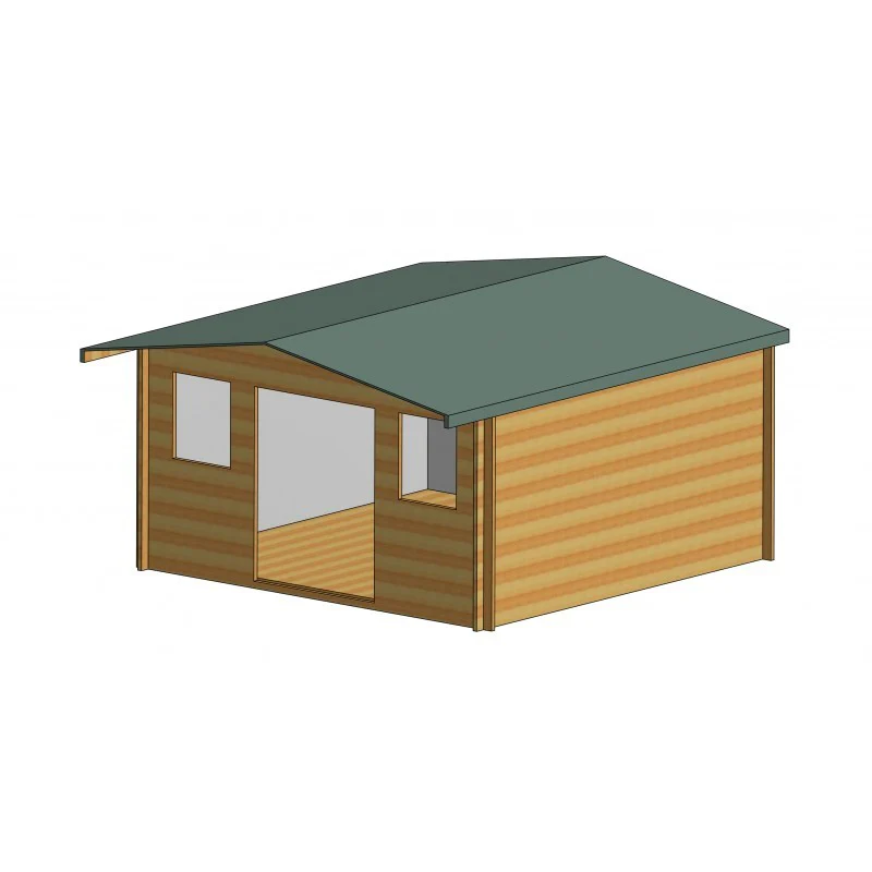 Shire Clipstone 13' 8" x 13' 8" Apex Log Cabin - Premium 44mm Cladding Tongue & Groove - Image 8