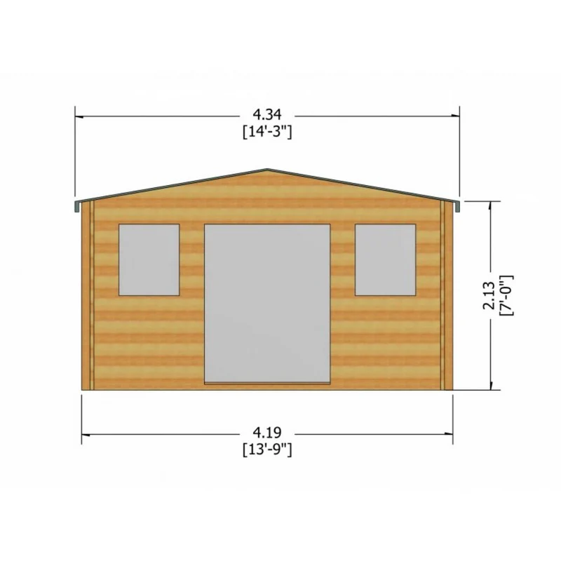 Shire Clipstone 13' 8" x 7' 10" Apex Log Cabin - Premium 28mm Cladding Tongue & Groove - Image 7