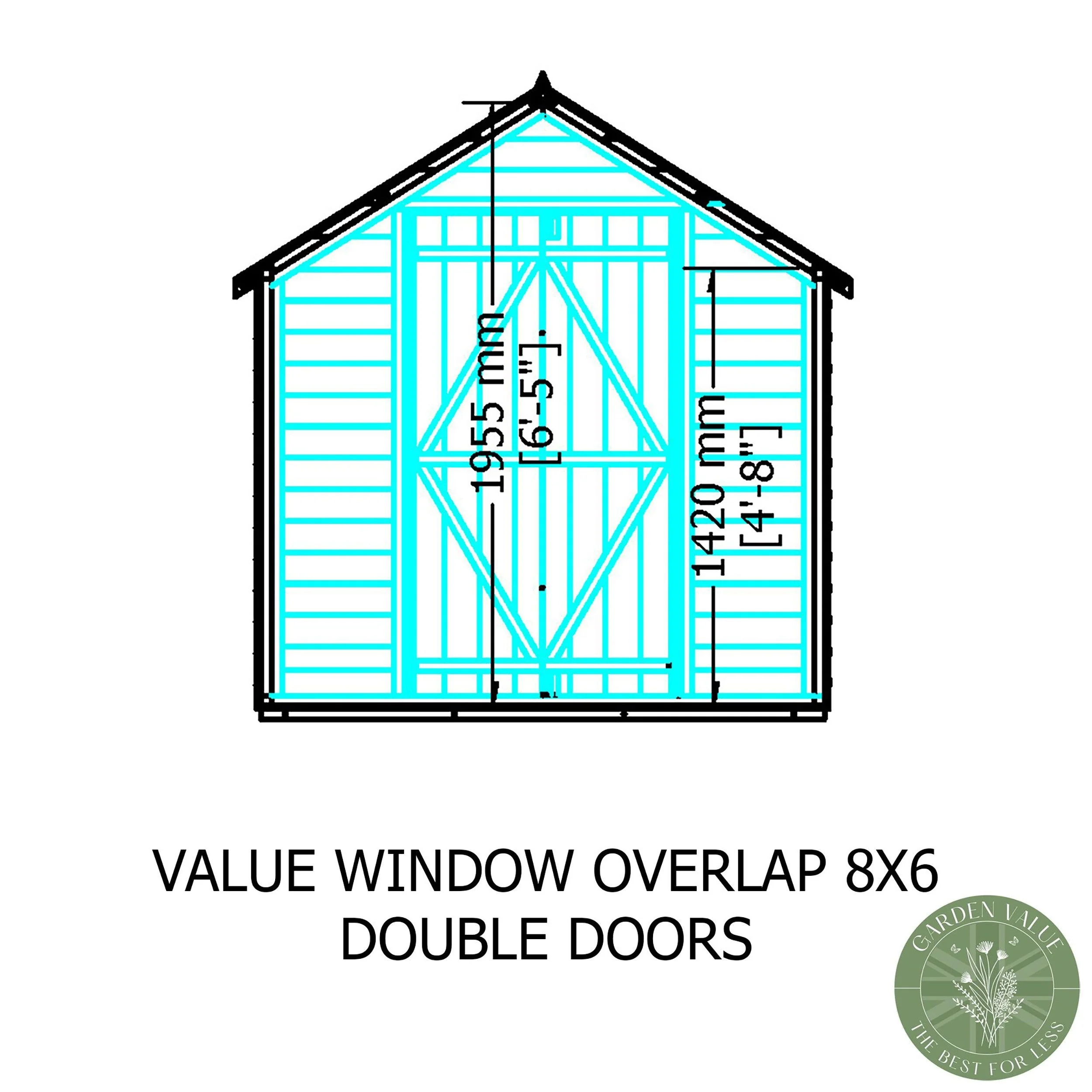 Cromer 5' 9" x 7' 10" Apex Shed - Premium Pressure Treated Overlap - Image 5
