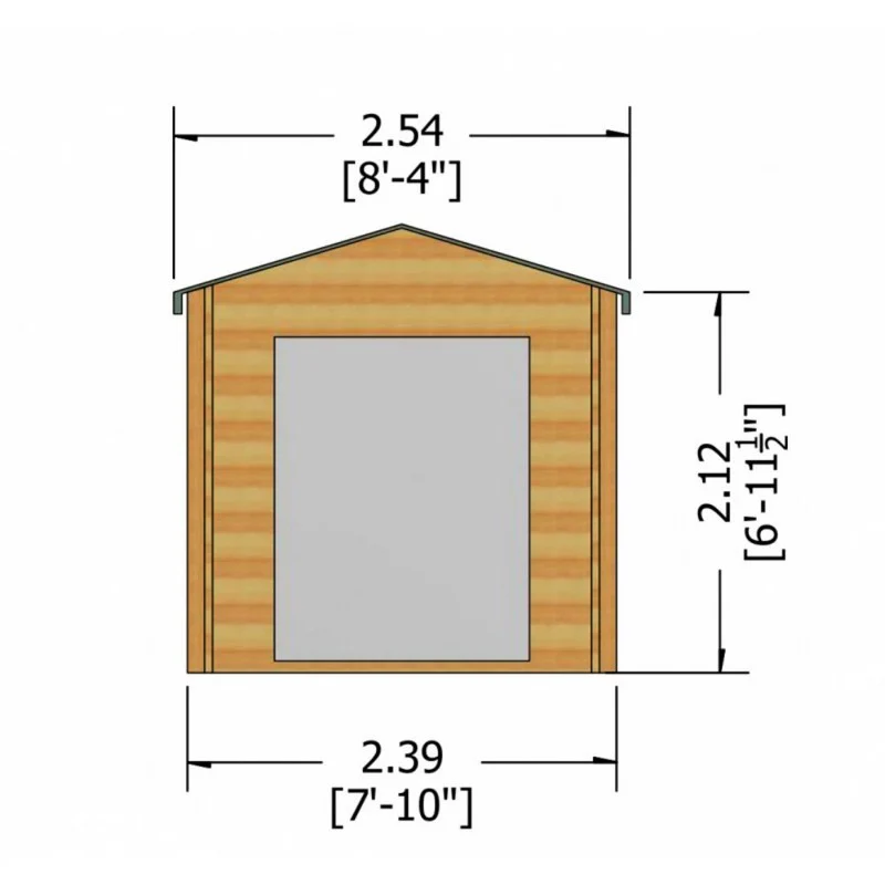 Shire Dalby 7' 10" x 7' 10" Apex Log Cabin - Premium 70mm Cladding Tongue & Groove - Image 7