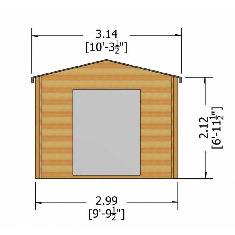 Shire Dalby 9' 9" x 11' 9" Apex Log Cabin - Premium 34mm Cladding Tongue & Groove - Image 7
