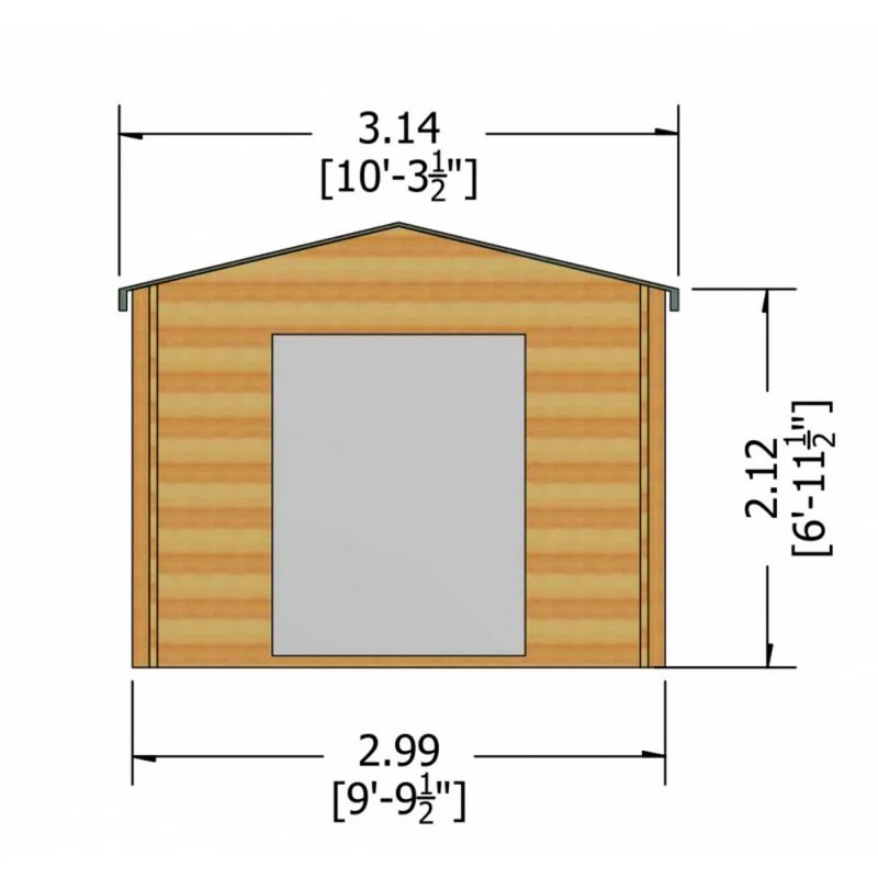 Shire Dalby 9' 9" x 9' 9" Apex Log Cabin - Premium 34mm Cladding Tongue & Groove - Image 7