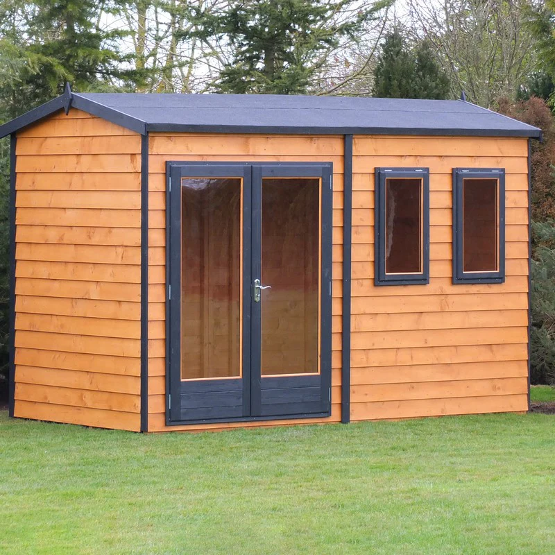 Shire Drayton 12' 11" x 12' 5" Reverse Apex Garden Studio - Premium Dip Treated Tongue & Groove - Image 9