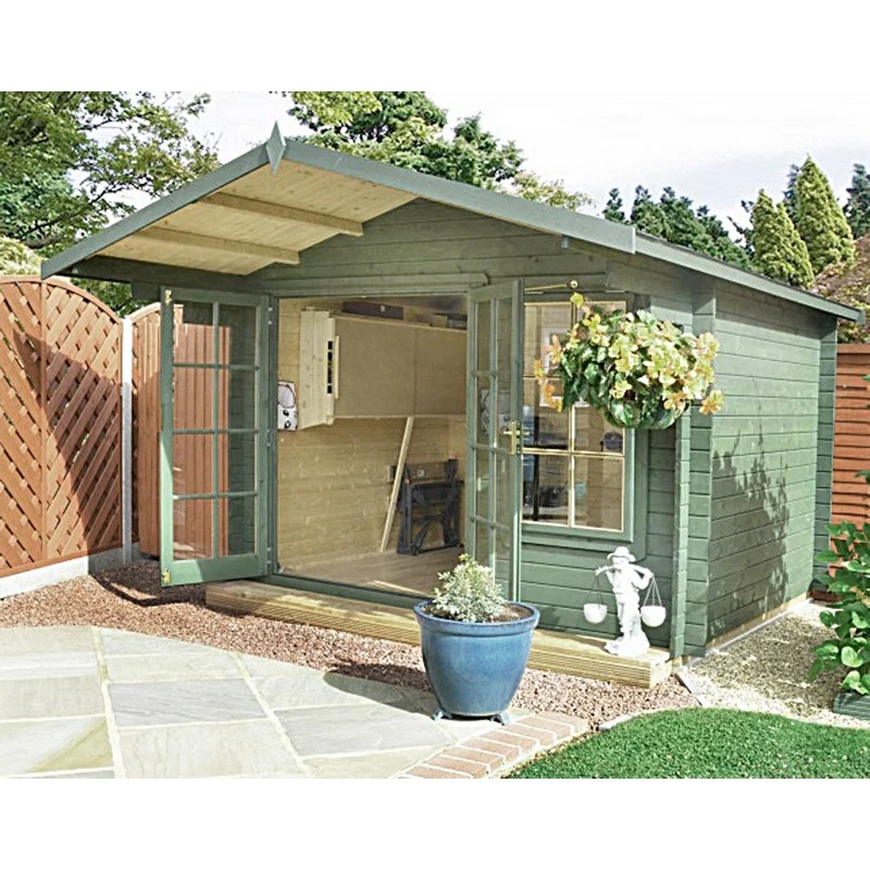 Shire Glenmore 11' 9" x 11' 9" Apex Log Cabin - Premium 28mm Cladding Tongue & Groove - Image 3