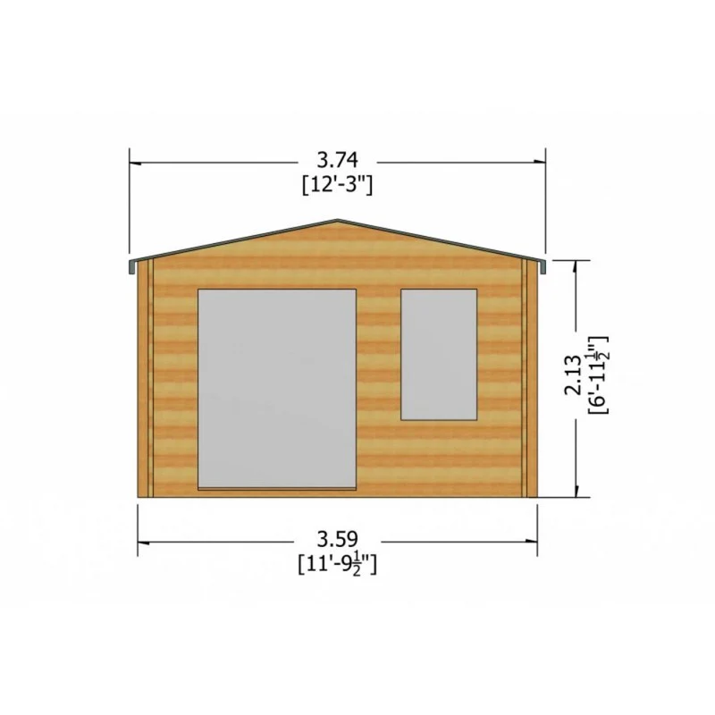 Shire Glenmore 11' 9" x 11' 9" Apex Log Cabin - Premium 28mm Cladding Tongue & Groove - Image 8