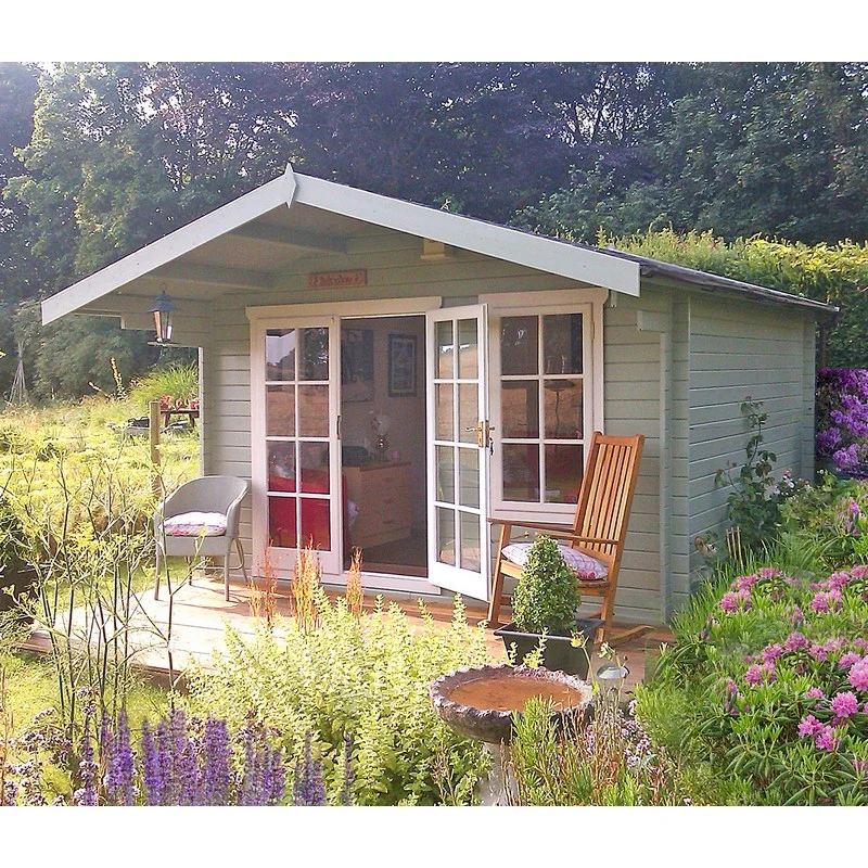 Shire Glenmore 11' 9" x 13' 8" Apex Log Cabin - Premium 28mm Cladding Tongue & Groove - Image 2