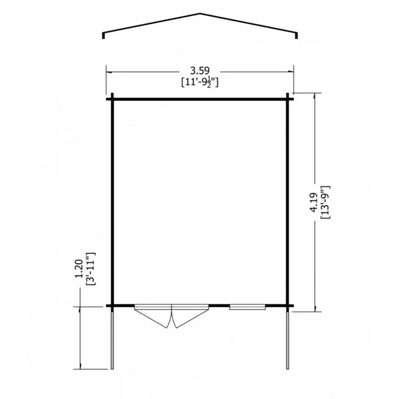 Shire Glenmore 11' 9" x 13' 8" Apex Log Cabin - Premium 34mm Cladding Tongue & Groove - Image 7