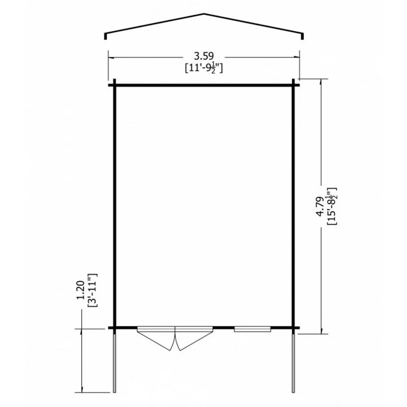 Shire Glenmore 11' 9" x 15' 8" Apex Log Cabin - Premium 34mm Cladding Tongue & Groove - Image 7