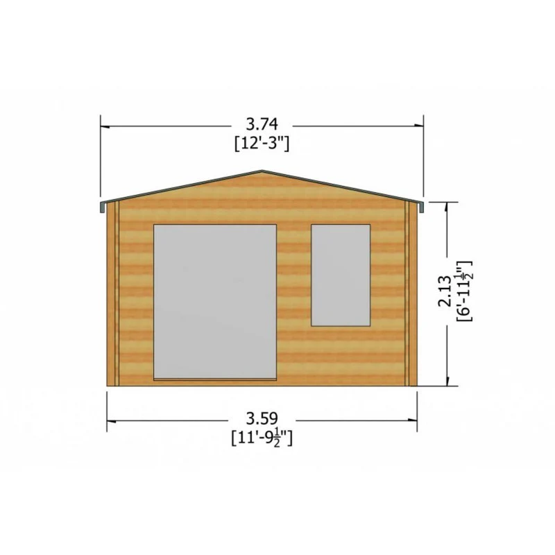 Shire Glenmore 11' 9" x 15' 8" Apex Log Cabin - Premium 34mm Cladding Tongue & Groove - Image 8