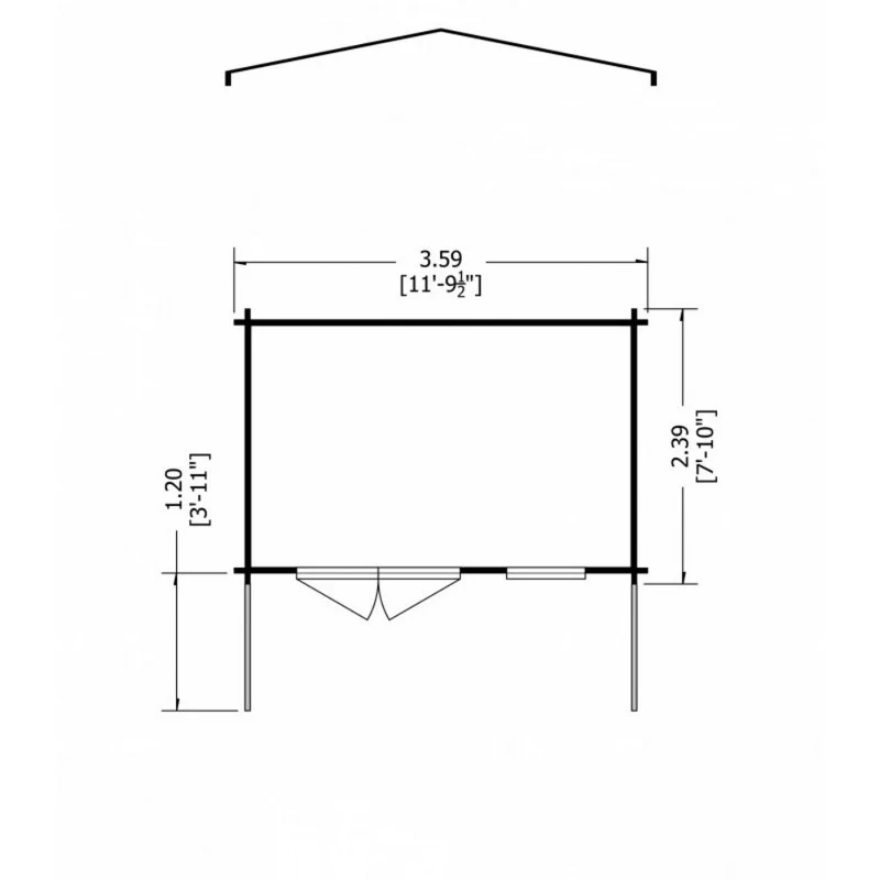 Shire Glenmore 11' 9" x 7' 10" Apex Log Cabin - Premium 34mm Cladding Tongue & Groove - Image 7