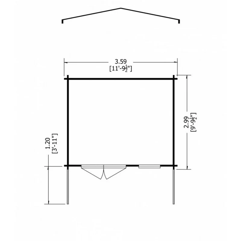 Shire Glenmore 11' 9" x 9' 9" Apex Log Cabin - Premium 34mm Cladding Tongue & Groove - Image 7