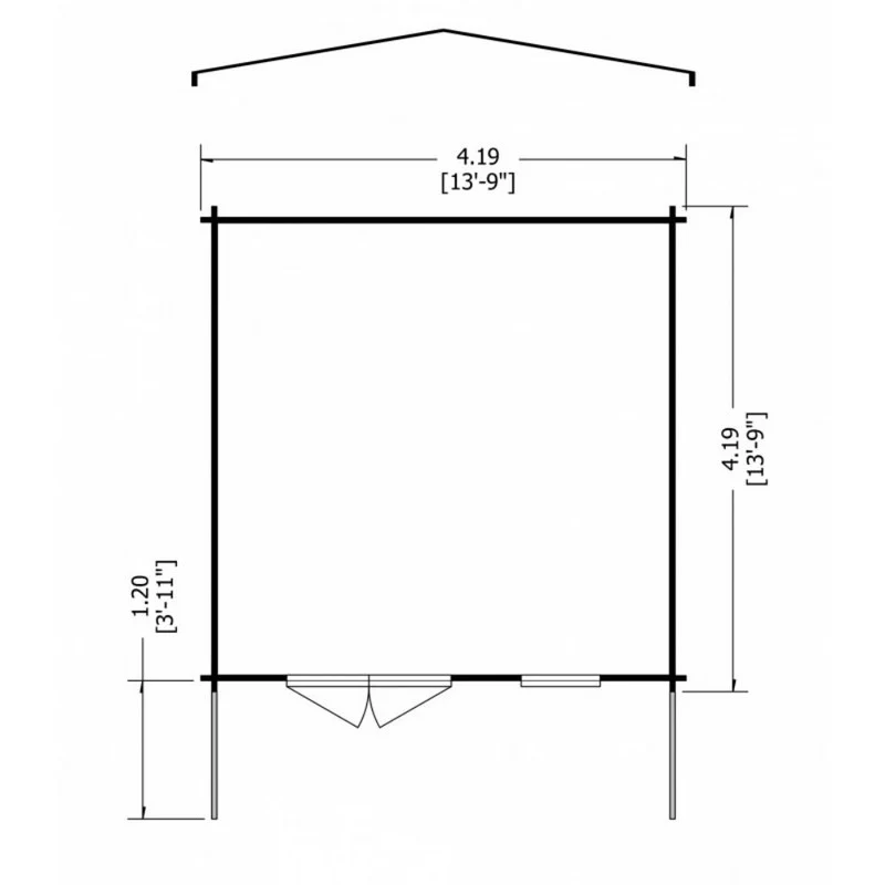 Shire Glenmore 13' 8" x 13' 8" Apex Log Cabin - Premium 44mm Cladding Tongue & Groove - Image 7