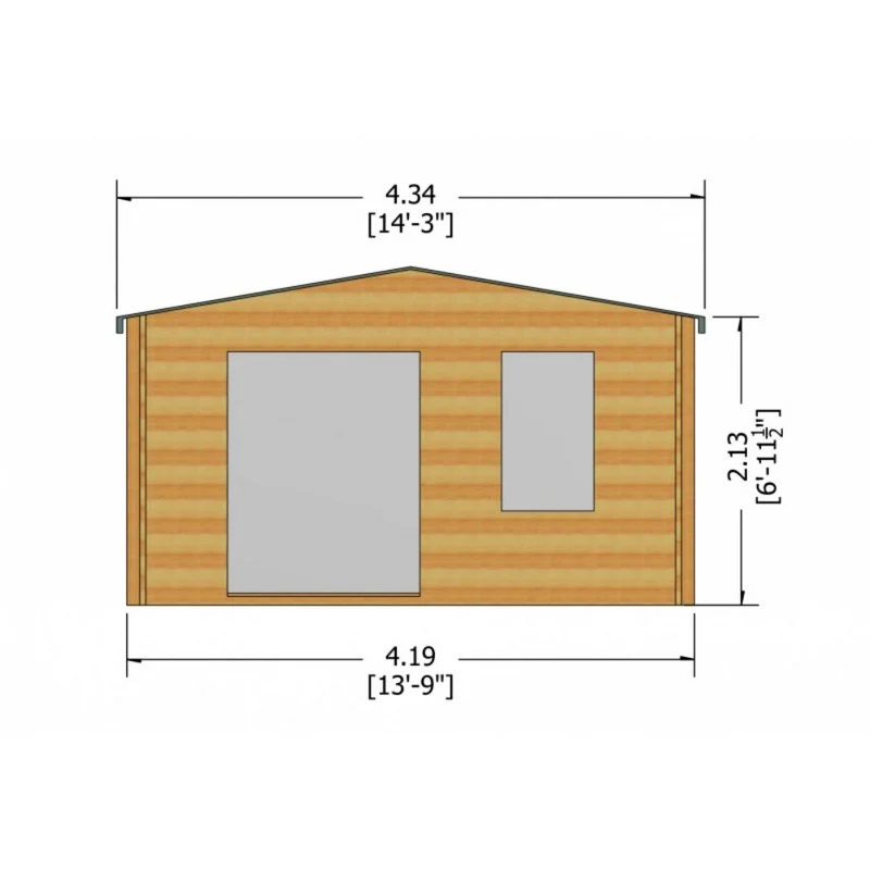 Shire Glenmore 13' 8" x 15' 8" Apex Log Cabin - Premium 28mm Cladding Tongue & Groove - Image 8