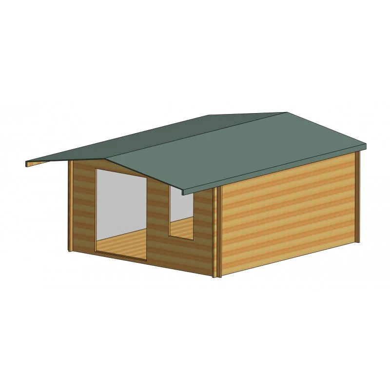 Shire Glenmore 13' 8" x 15' 8" Apex Log Cabin - Premium 34mm Cladding Tongue & Groove - Image 7