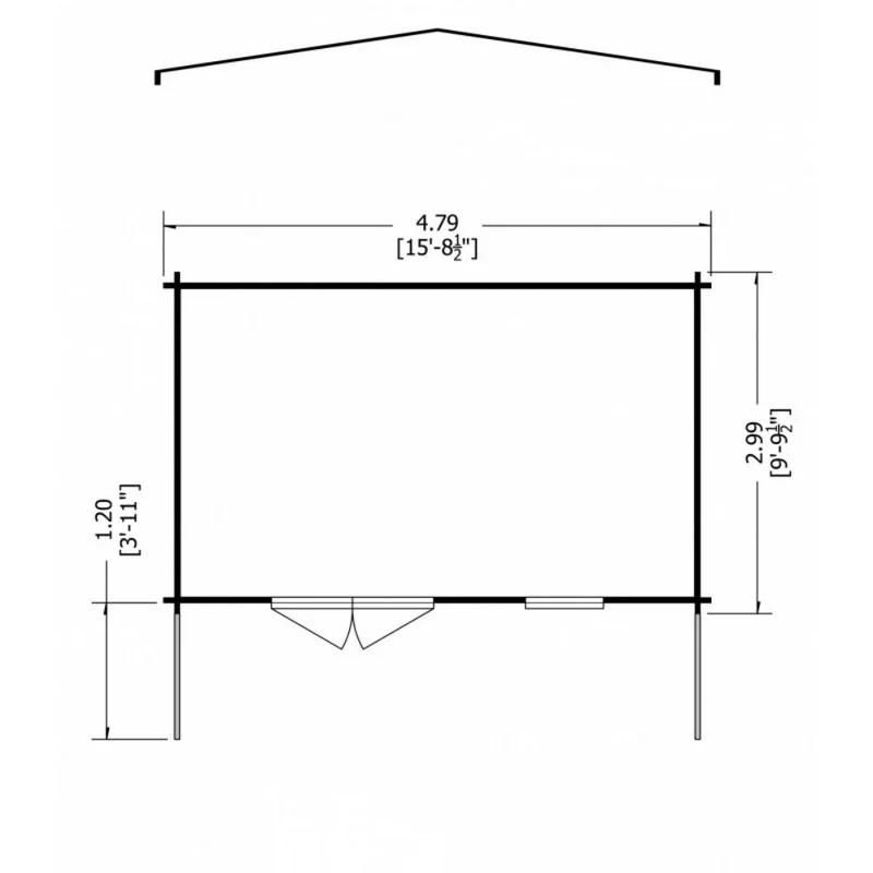 Shire Glenmore 15' 6" x 9' 9" Apex Log Cabin - Premium 34mm Cladding Tongue & Groove - Image 7