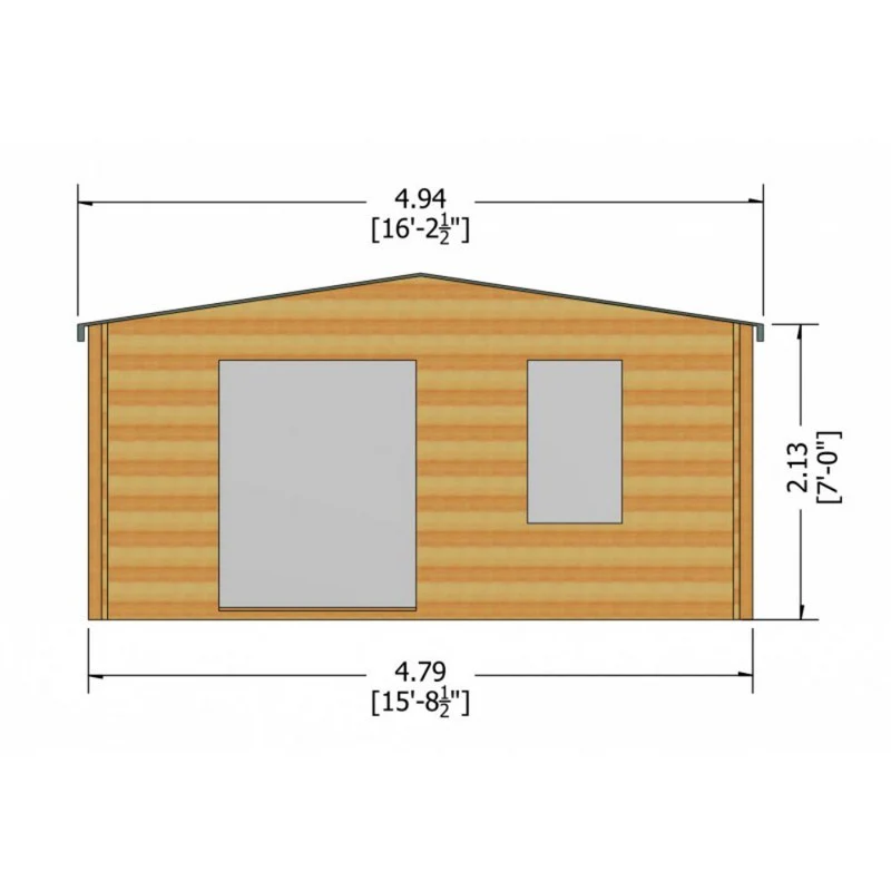 Shire Glenmore 15' 6" x 9' 9" Apex Log Cabin - Premium 34mm Cladding Tongue & Groove - Image 8