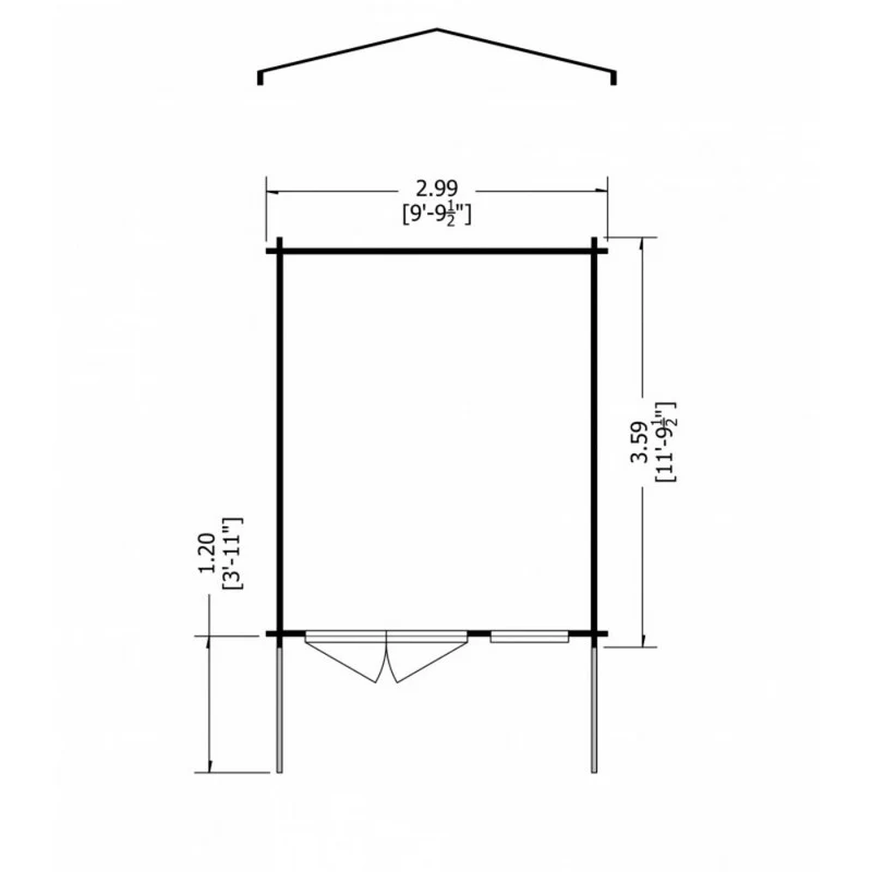 Shire Glenmore 9' 9" x 11' 9" Apex Log Cabin - Premium 28mm Cladding Tongue & Groove - Image 7