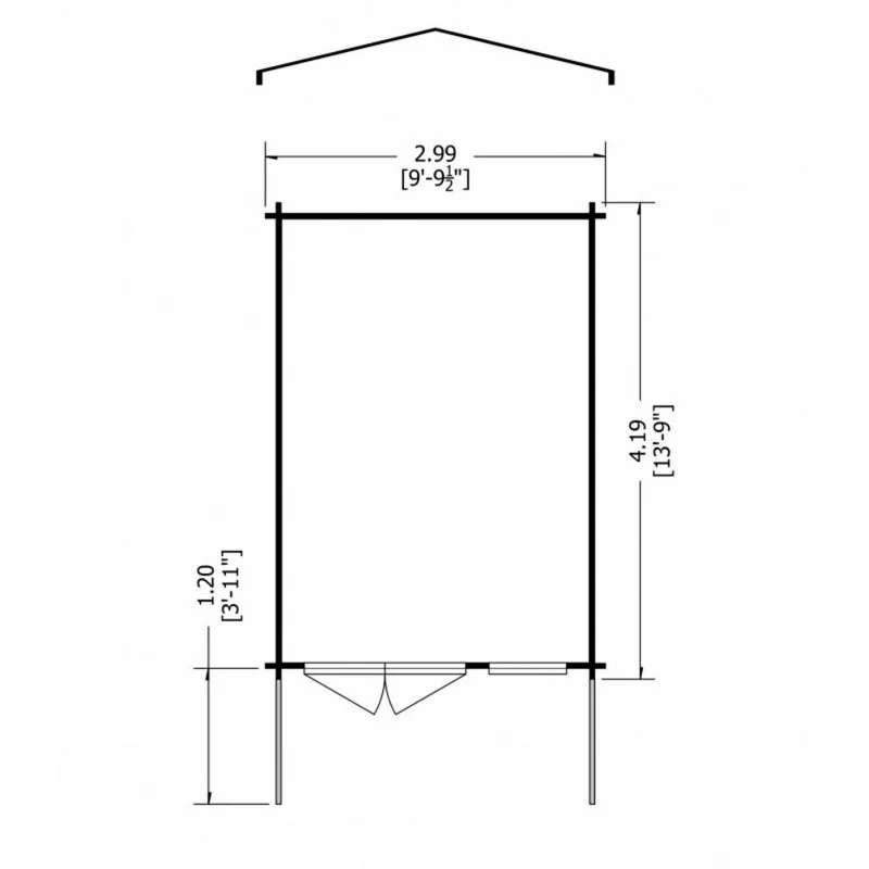 Shire Glenmore 9' 9" x 13' 8" Apex Log Cabin - Premium 34mm Cladding Tongue & Groove - Image 7