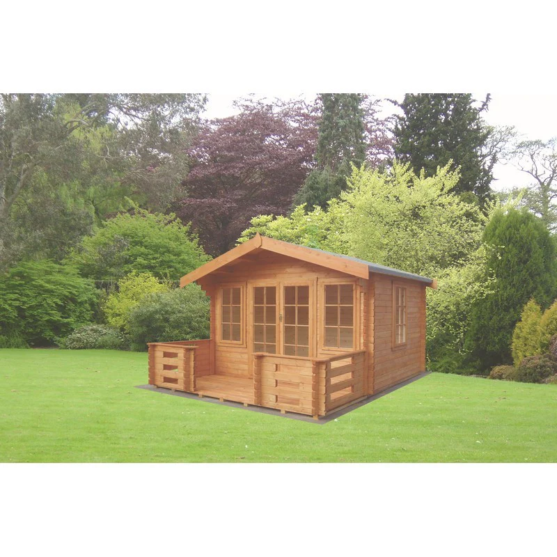Shire Grizedale 11' 9" x 15' 8" Apex Log Cabin - Premium 44mm Cladding Tongue & Groove - Image 2