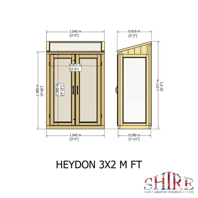 Shire Heydon 1' 8" x 3' 5" Pent Greenhouse - Classic Coated - Image 11