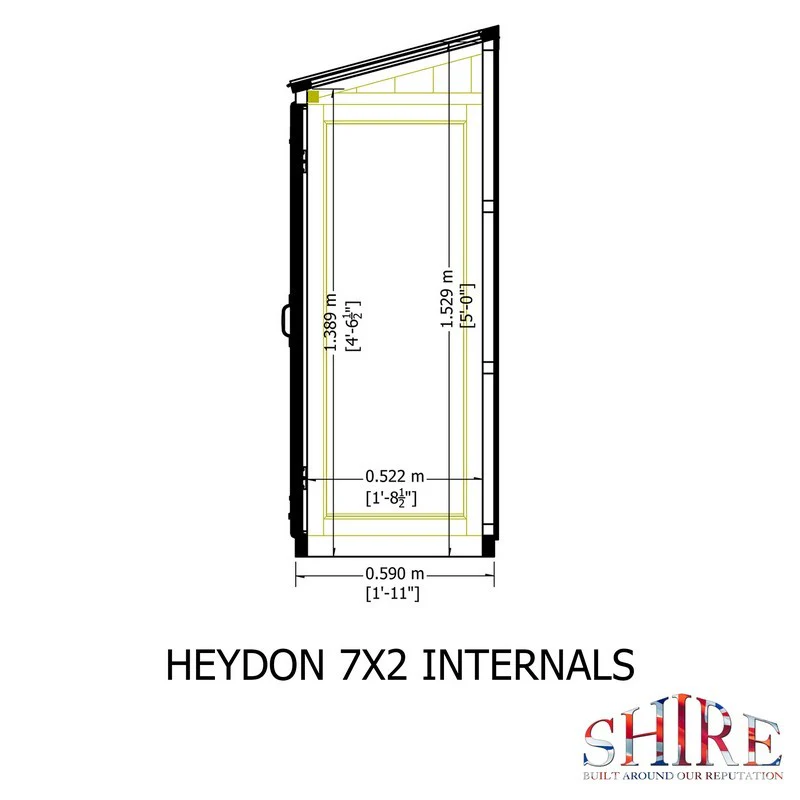 Shire Heydon 1' 8" x 6' 10" Pent Greenhouse - Classic Coated - Image 10