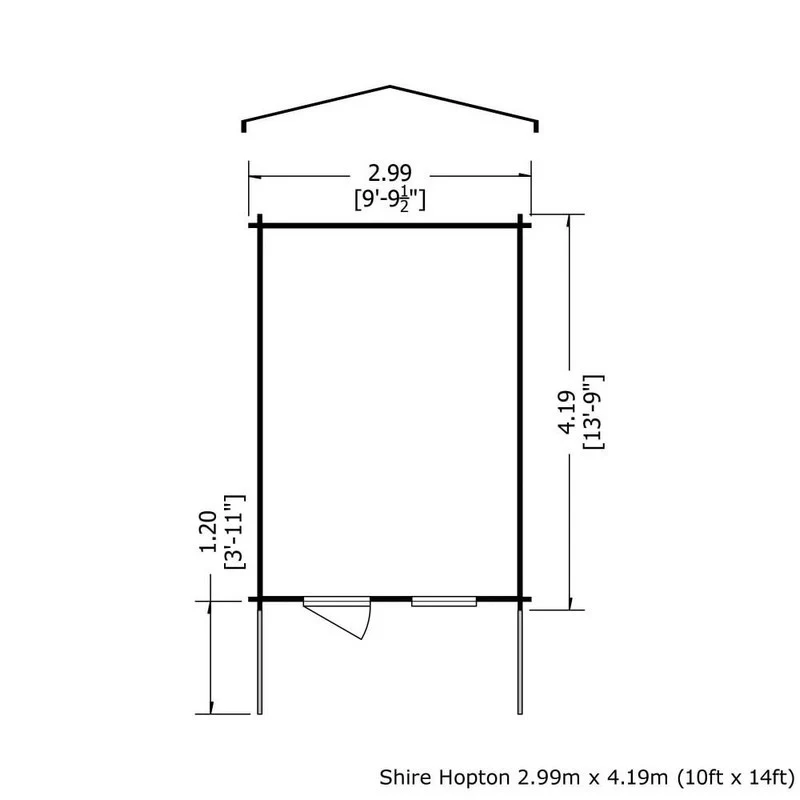Shire Hopton 9' 9" x 13' 8" Apex Log Cabin - Premium 34mm Cladding Tongue & Groove - Image 2