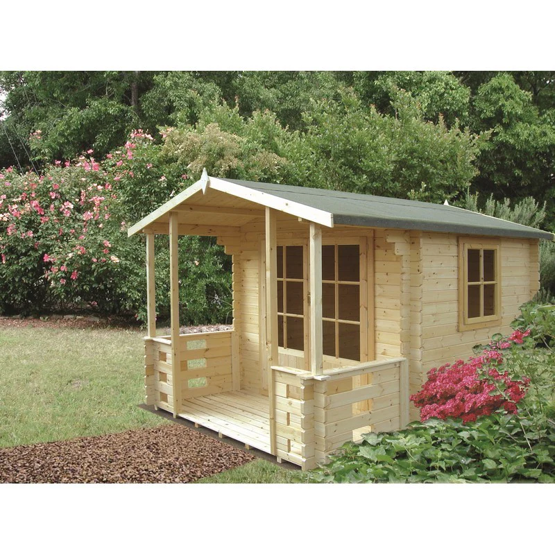Shire Kesteven 9' 9" x 7' 10" Apex Log Cabin - Premium 28mm Cladding Tongue & Groove - Image 2