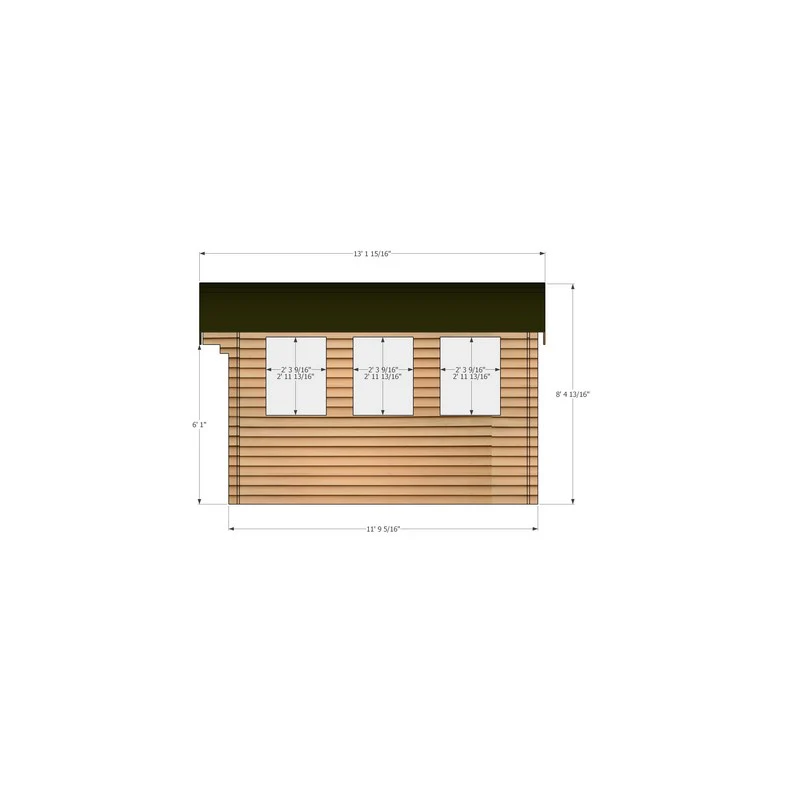 Shire Kilburn 9' 9" x 11' 9" Curved Log Cabin - Premium 34mm Cladding Tongue & Groove - Image 4