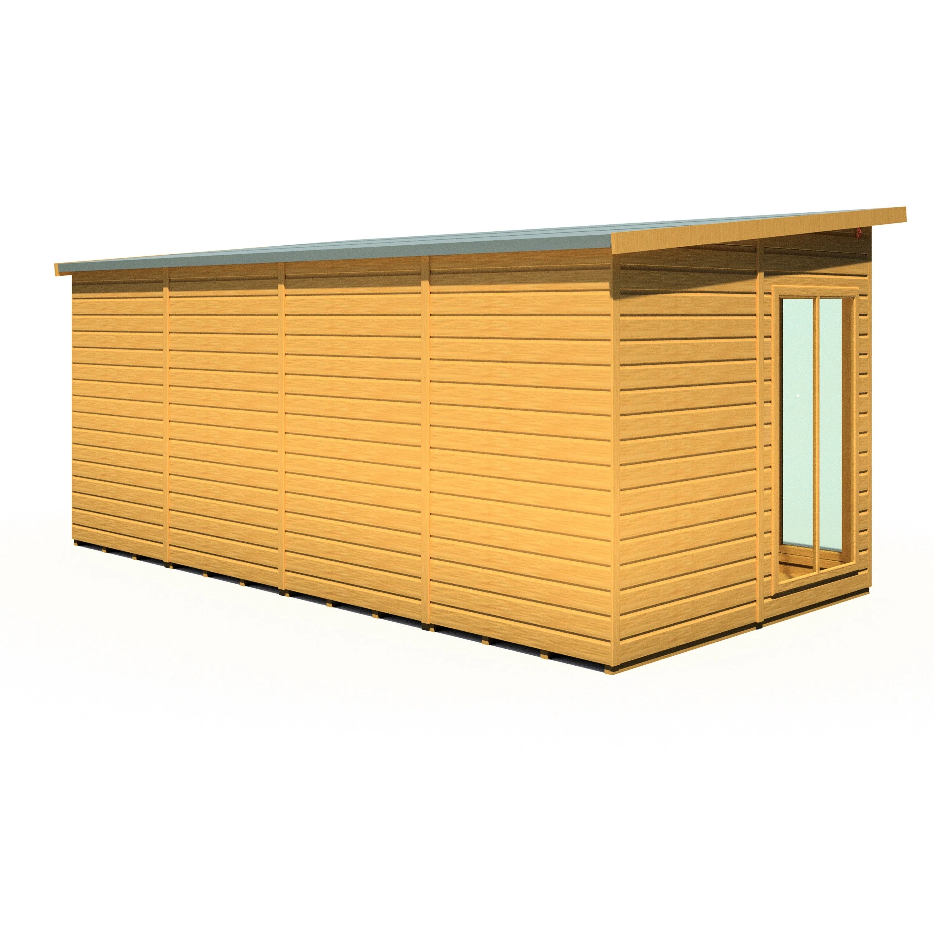 Shire Lela 7' 9" x 15' 7" Pent Summerhouse with Side Shed - Premium Dip Treated Shiplap - Image 10