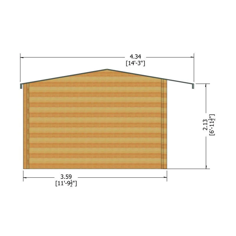 Shire Marlborough 11' 9" x 11' 9" Reverse Apex Log Cabin - Premium 34mm Cladding Tongue & Groove - Image 9
