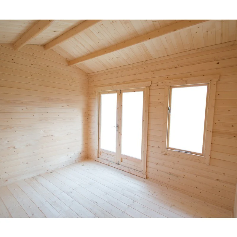Shire Marlborough 13' 8" x 11' 9" Reverse Apex Log Cabin - Premium 34mm Cladding Tongue & Groove - Image 7