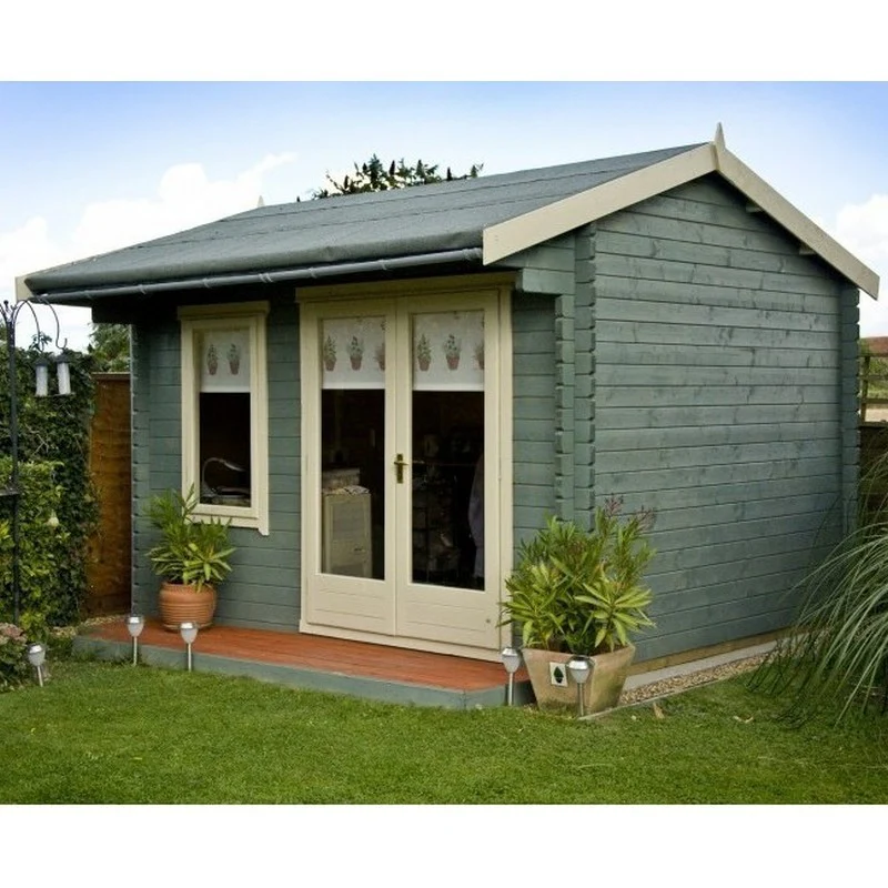 Shire Marlborough 13' 8" x 13' 8" Reverse Apex Log Cabin - Premium 44mm Cladding Tongue & Groove - Image 3