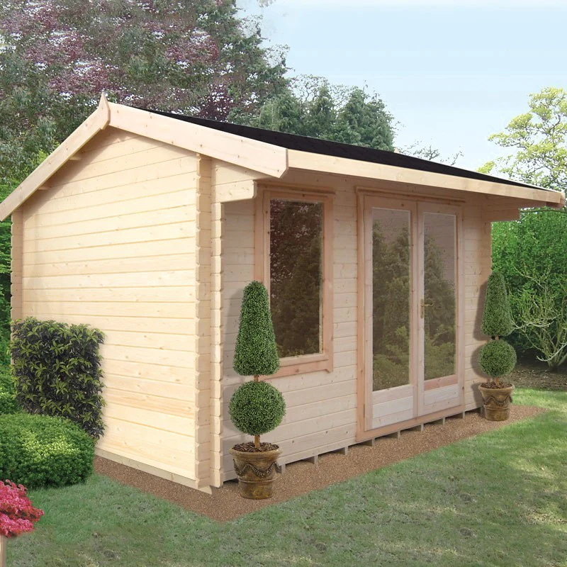 Shire Marlborough 13' 8" x 13' 8" Reverse Apex Log Cabin - Premium 70mm Cladding Tongue & Groove - Image 9