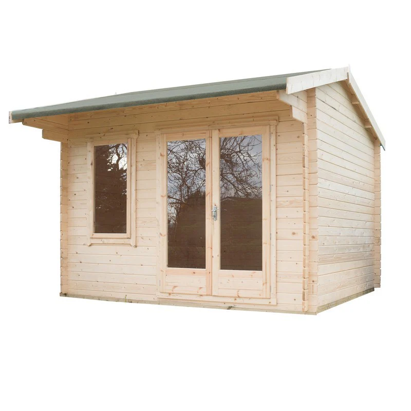 Shire Marlborough 7' 10" x 11' 9" Reverse Apex Log Cabin - Premium 70mm Cladding Tongue & Groove - Image 7