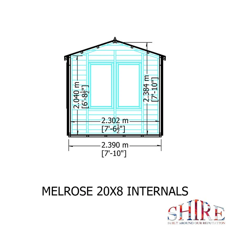 Shire Melrose 7' 10" x 19' 7" Reverse Apex Garden Office - Premium Coated Overlap - Image 10