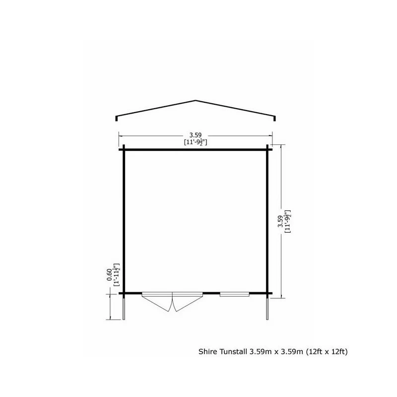 Shire Tunstall 11' 9" x 11' 9" Apex Log Cabin - Premium 34mm Cladding Tongue & Groove - Image 2