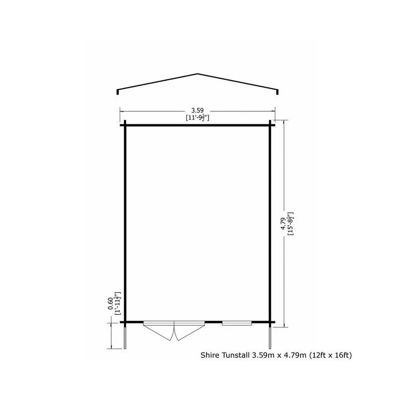 Shire Tunstall 11' 9" x 15' 8" Apex Log Cabin - Premium 34mm Cladding Tongue & Groove - Image 2
